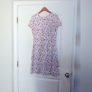 Brooks Brothers Pink and White Spring Floral Dress | Size 8